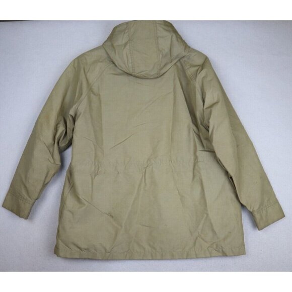 VINTAGE WOOLRICH WOMEN'S BEIGE HOODED JACKET WITH WOOL BLEND LINING - SIZE L - Picture 8 of 11